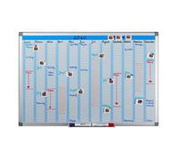 Relaxdays Tableau, organiseur mensuel, effaçable, magnétique, panneau d’organisation, plaque aimanté, 60 x 90 cm, blanc