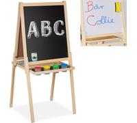 relaxdays Tableau pour enfants 2 en 1 avec accessoires