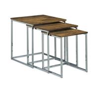 relaxdays Tables d'appoint, set de 3 pieds en métal