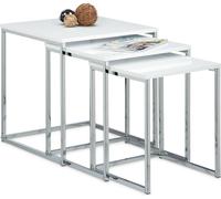 relaxdays Tables d'appoint, set de 3 pieds en métal