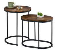 Relaxdays Tables gigognes industrielles lot de 2