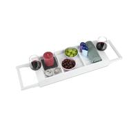 relaxdays Tablette de bain blanche