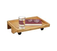 Relaxdays Tablette de lit, Mini Table de Chevet à Pincer, pour Couchage Mezzanine, HxLxP : 9x36x25,5 cm, Bambou, Nature