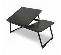 Relaxdays Tablette Pliable en Bois pour Ordinateur Portable, réglable en Hauteur, métal, Noir 23,5 x 56 x 33 cm