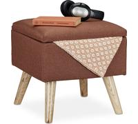 relaxdays Tabouret avec espace de rangement 10029605_93 marron