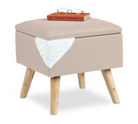 Relaxdays Tabouret avec espace de rangement