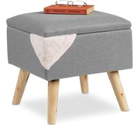 relaxdays Tabouret avec espace de rangement