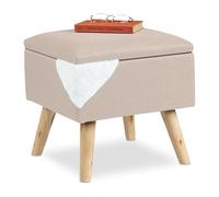relaxdays Tabouret avec espace de rangement