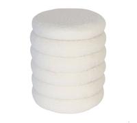 Relaxdays Tabouret avec rangement, tissu bouclé effet teddy, H x P : 44 x 37 cm, style bohème/scandinave, blanc naturel