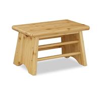 relaxdays Tabouret, Bambou, Jusqu’à 100 kg, escabeau, siège Enfants Salle de Bain, Repose-Pieds 20x33x21,5 cm, Nature