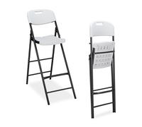 relaxdays Tabouret de bar pliable, set de 2 pièces