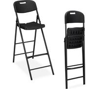 relaxdays Tabouret de bar pliable, set de 2 pièces