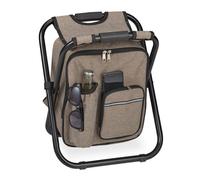 relaxdays Tabouret de Camping avec Poche, Pliant, transportable, léger, 42x35x29 cm, siège à Porter, Polyester, Beige