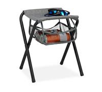 Relaxdays Tabouret de camping pliable avec poche