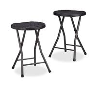 Relaxdays Tabouret de jardin lot de 2 BASTIAN