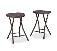 Relaxdays Tabouret de jardin lot de 2 BASTIAN
