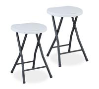 Relaxdays Tabouret de jardin pliant en lot de 2