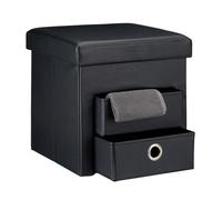 Relaxdays Tabouret de rangement carré pliant