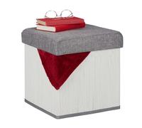 Relaxdays Tabouret de rangement en bambou