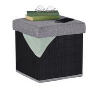Relaxdays Tabouret de rangement en bambou