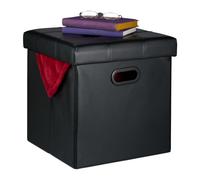 Relaxdays Tabouret de rangement en similicuir
