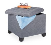 Relaxdays Tabouret de rangement gris