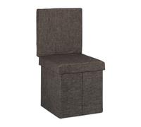 Relaxdays Tabouret de rangement pliant en lin