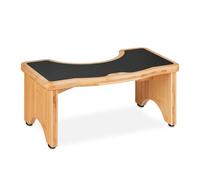 Relaxdays Tabouret de Salle de Bain, en Bambou, défécation optimale, H x L x P : 18,5 x 44,5 x 26 cm, Nature et Noir