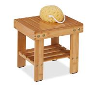 Relaxdays Tabouret de salle de bain en bambou
