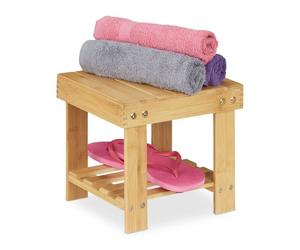 Relaxdays Tabouret de salle de bain en bambou