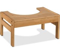 relaxdays Tabouret de toilette en bambou