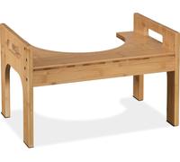 relaxdays Tabouret de toilette en bambou