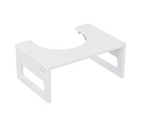 Relaxdays Tabouret de Toilettes Pliable pour Adultes en Bambou antidérapant, 18x43x27,5 cm, Blanc