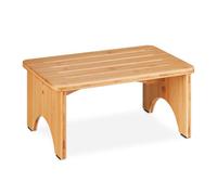 Relaxdays Tabouret en Bambou, pour Salle de Bain, Cuisine, Salon, HxLxP : 17,5 x 39 x 25 cm, marchepied, Nature