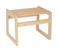 Relaxdays Tabouret en Bambou Compact avec Lattes, Sauna, 30x38x33 cm, Naturel