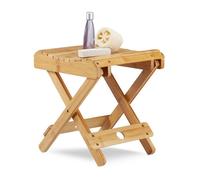 Relaxdays Tabouret en Bambou Pliant Salle de Bain