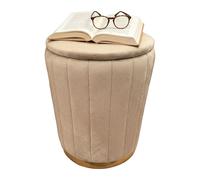 Relaxdays Tabouret en velours avec rangement