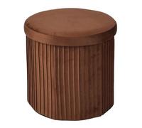 Relaxdays Tabouret en Velours, Rangement, rembourré, Moka-Mousse