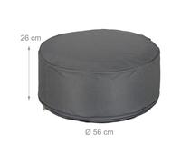 Relaxdays Tabouret Gonflable, Pouf Extérieur Gonflable, Siège De Camping, Pouf De Jardin Gris