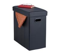 Relaxdays Tabouret de Rangement, rembourré, Pouf Pliable, Salon, entrée, HxLxP : 49 x 48,5 x 27 cm, Noir