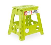 Relaxdays Tabouret Pliable, antidérapant, 120 kg de capacité de Charge, poignée,HxLxP 39 x 38,5 x 32 cm, Bleu Clair