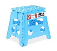 Relaxdays Tabouret pliable en bleu