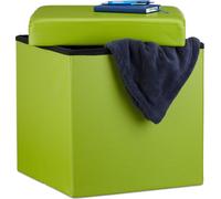 Relaxdays 10019043_53 Tabouret, Vert, 38 x 38 x 38 cm
