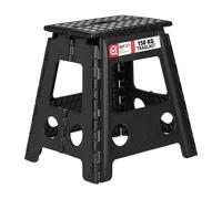 Relaxdays Tabouret Pliable XL, transportable, Salle de Bain, Camping, 39 x 39 x 32 cm, Jusqu’à 150 kg, Plastique, Noir