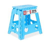 Relaxdays Tabouret pliable XL en bleu clair