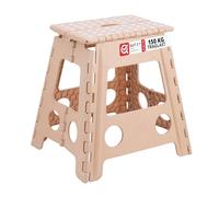 Relaxdays Tabouret Pliable XL, léger, transportable, 39x39x32 cm, Jusqu’à 150 kg, Plastique Blanc