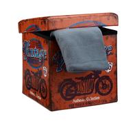 Relaxdays Tabouret pliant coffre de rangement