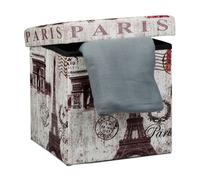 Relaxdays Tabouret pliant coffre de rangement
