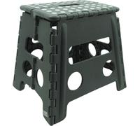 Relaxdays 10023607_709 Pliant M, Portable, Tabouret de Voyage, Escabeau de Salle de Bain, 120 kg, Plastique, H 32 cm, PP, Gris foncé, 32,5 x 36 x 29,5 cm