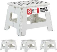 relaxdays Tabouret pliant M blanc, lot de 4